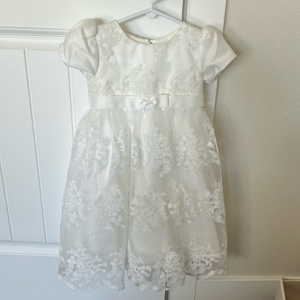 White Christening/ Baptism Dress with bonnet